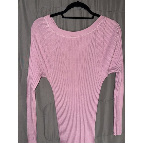 FREE PEOPLE FP Beach Pink Walk About Maxi Dress Women’s Size LARGE Ribbed Knit - Picture 6 of 15